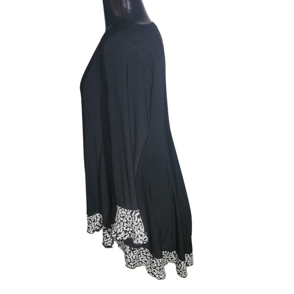 San Lodo Milano Black High Low Top with Ruffled Cuffs and Hem M - Picture 4 of 6